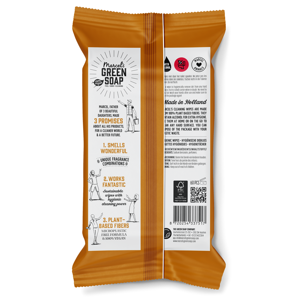 Hygienic Cleaning Wipes Sandalwood & Cardamom