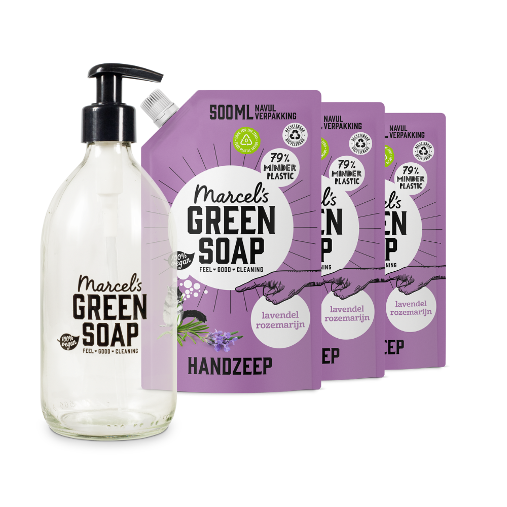 Glazen Fles Refillbundel Lavendel & Rozemarijn