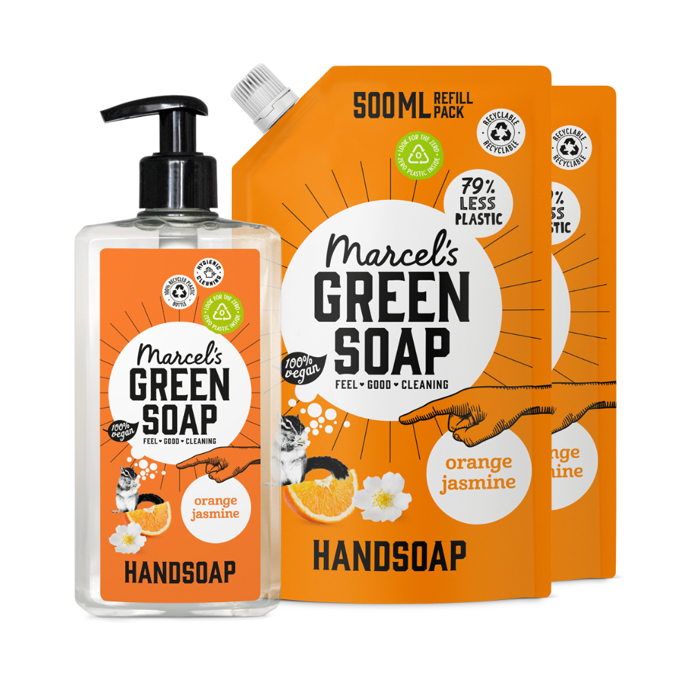 Coffret de recharge de gel lavant Mains Orange & Jasmin