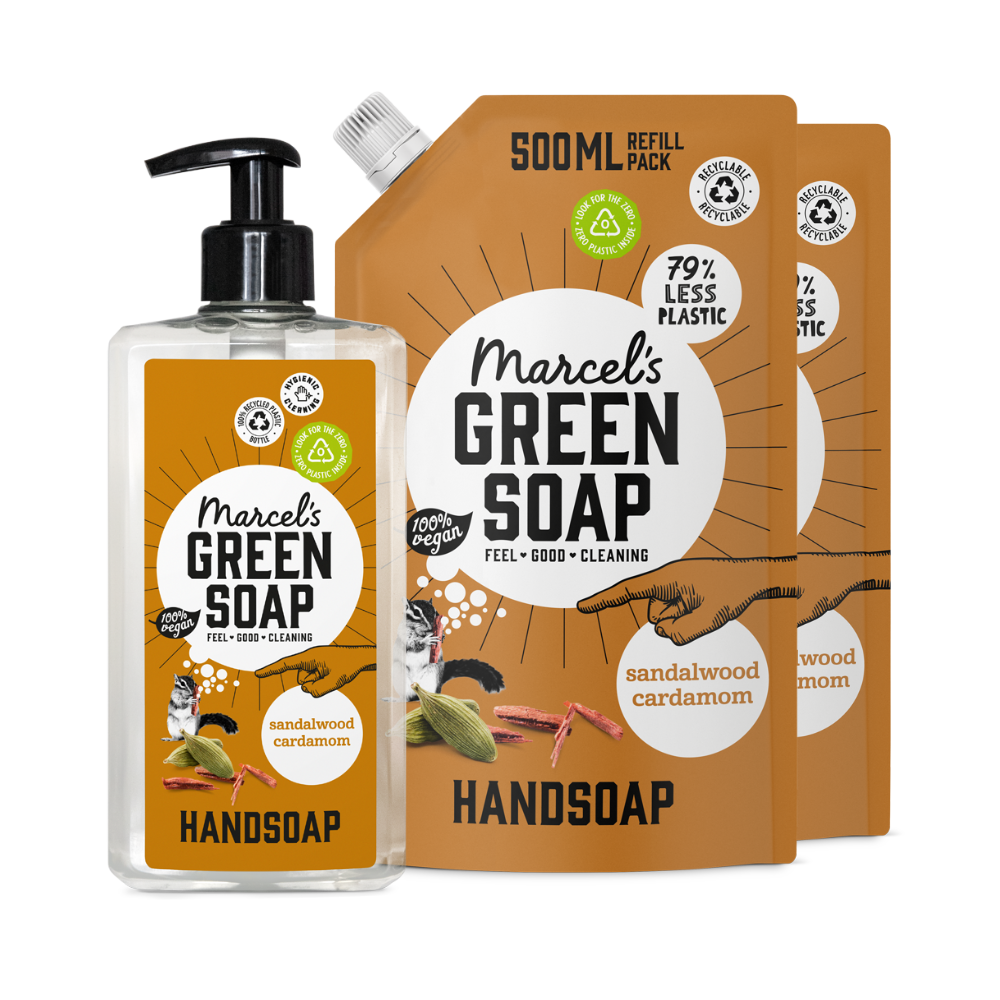 Coffret de recharge de gel lavant Mains Santal & Cardamome