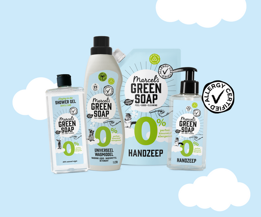 0% Shower Gel, Wasmiddel, Wasmiddel Refill en HandzeepProducten met Wolkjes