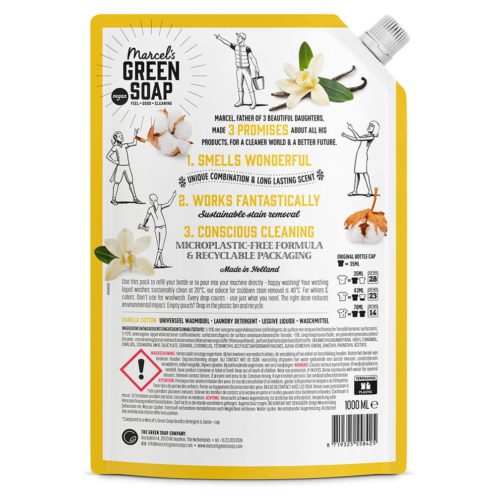 Universal Washing Liquid Refill Vanilla & Cotton