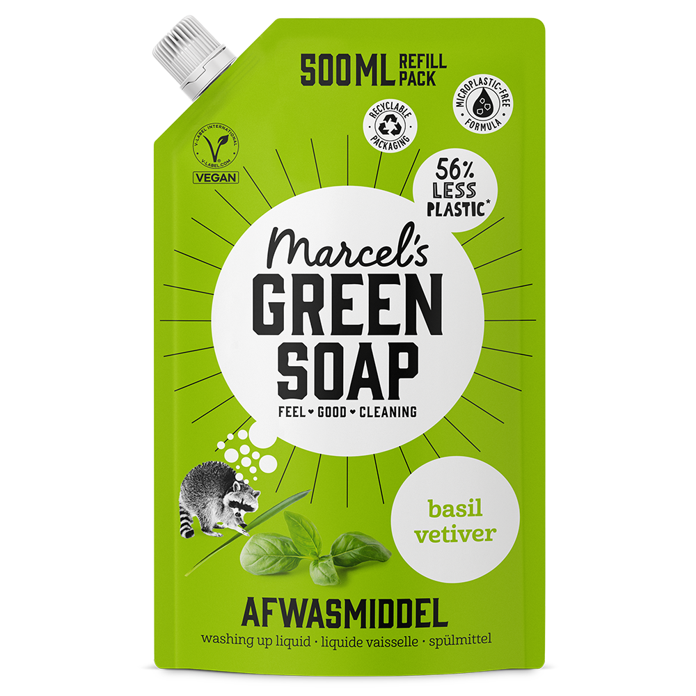 Afwasmiddel Navulling Basilicum & Vetiver