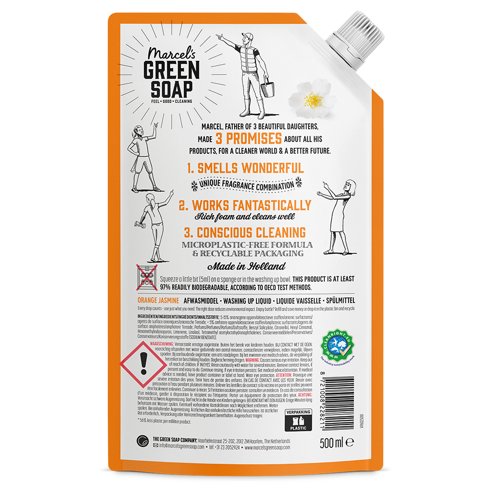 Afwasmiddel Navulling Sinaasappel & Jasmijn