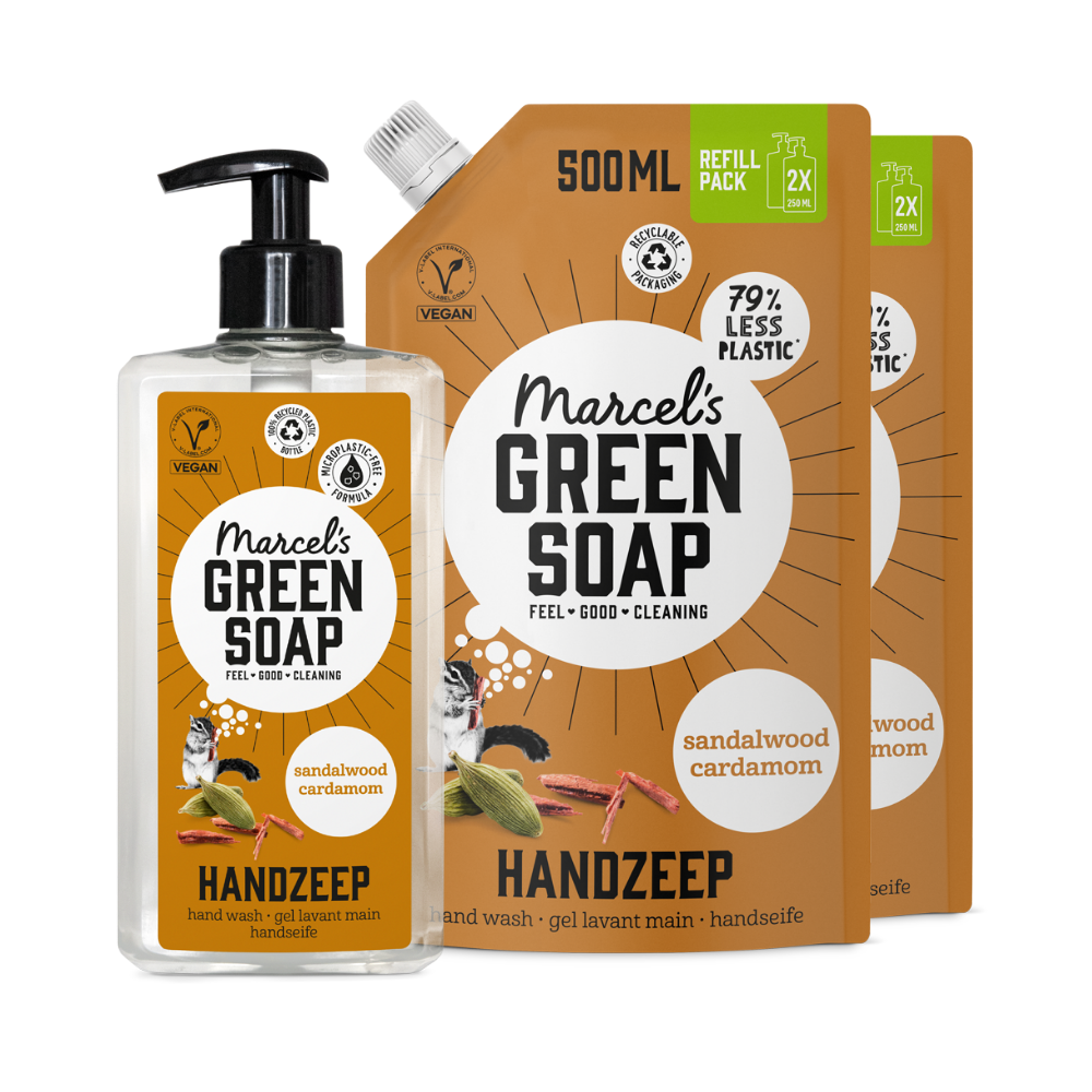 Coffret de recharge de gel lavant Mains Santal & Cardamome