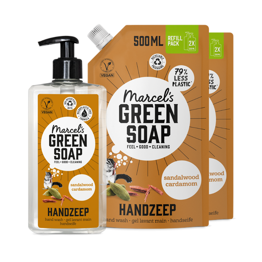 Coffret de recharge de gel lavant Mains Santal & Cardamome
