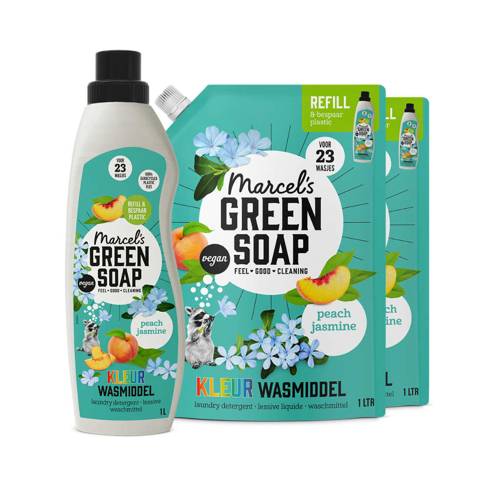 Kleur Wasmiddel Navulbundel Peach & Jasmine