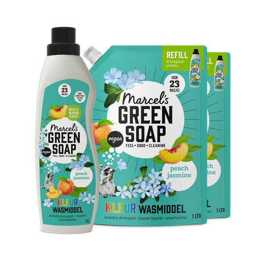 Kleur Wasmiddel Navulbundel Peach & Jasmine